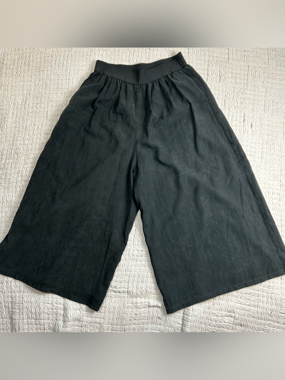 Studio Clip Relaxed Wide Leg Gaucho Pants Crop L